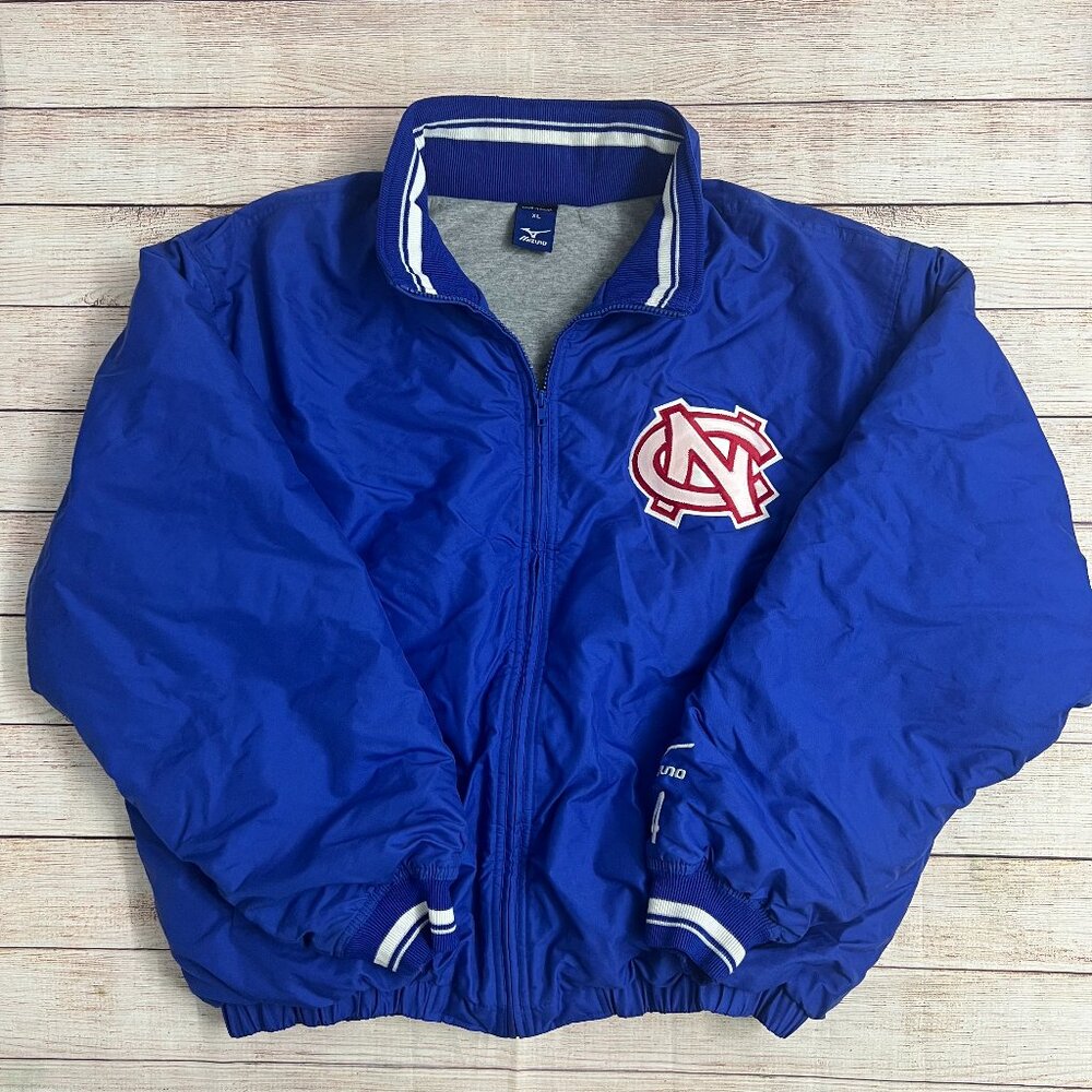 Mizuno North Carolina Tar Heels Bomber Jacket Mens XL Blue #4 Windbreaker UNC